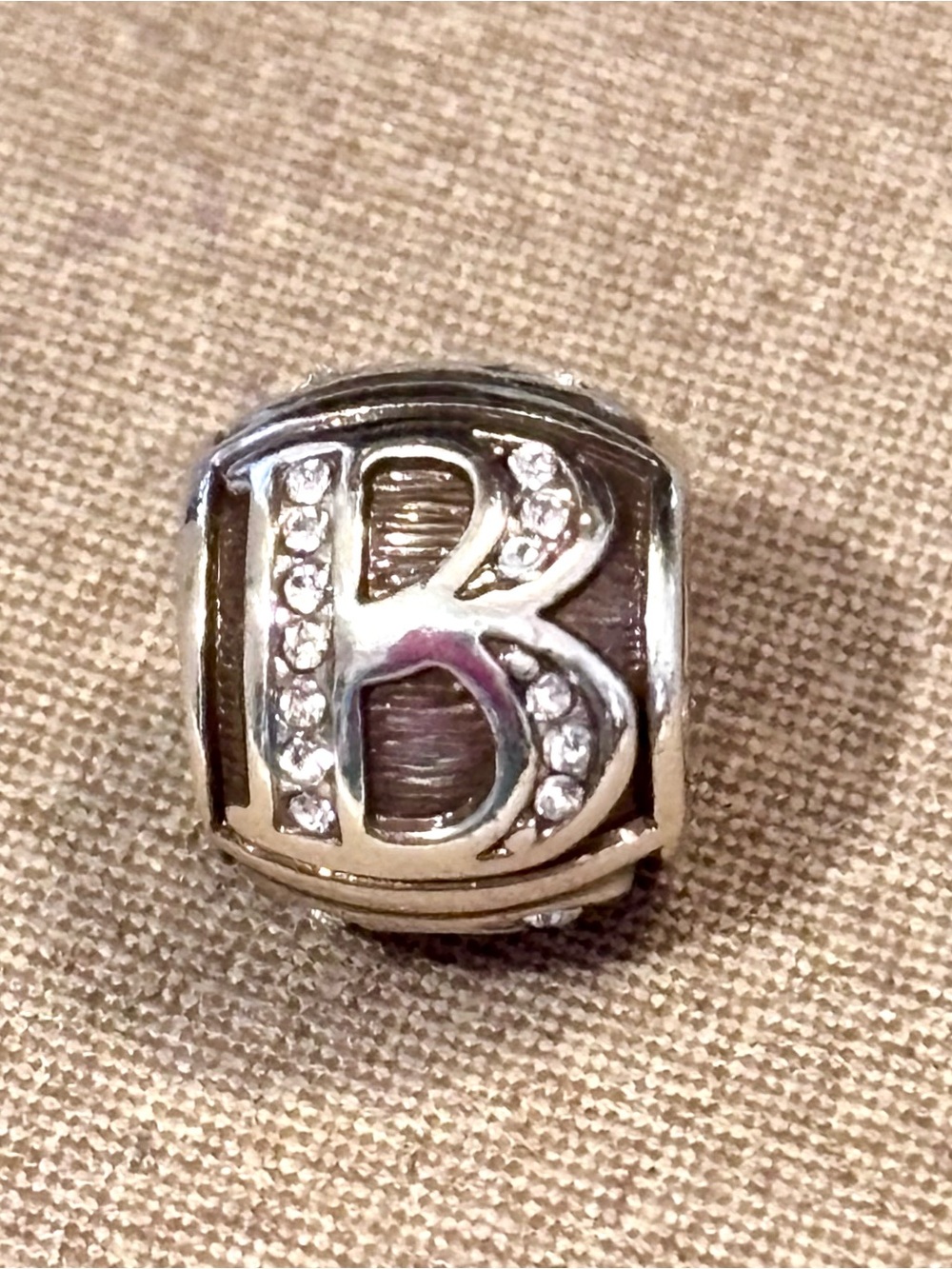 🆕Listing! Brighton Alpha Bead initial B Silver with crystals Vintage